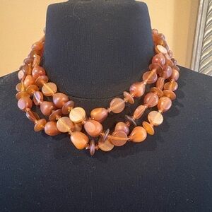 Chic Multi-Strand Amber Necklace